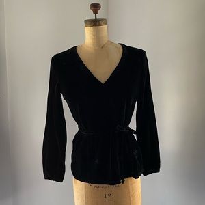 J. Crew Black Velvet Blouse